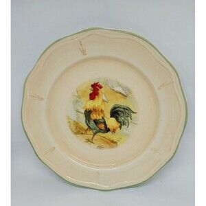 Gibson Design Scalloped Royal Rooster  8.5/8" SALAD Plate/Wall Deco